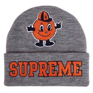 Supreme Syracuse Orange Mitchell & Ness NCAA Cuff Knit Hat Beanie Cap Gray New
